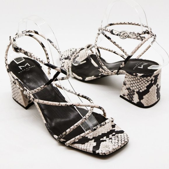 Marc Fisher LTD Nakita Strappy Sandals 9.5 Python Snake Leather Minimalist $150 - Picture 15 of 15